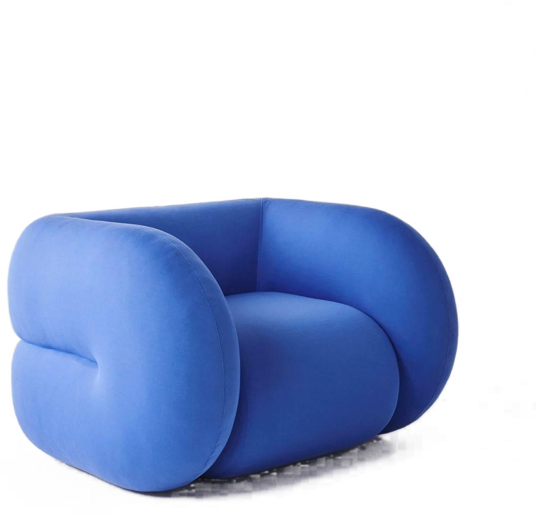 Blue sculptural chair